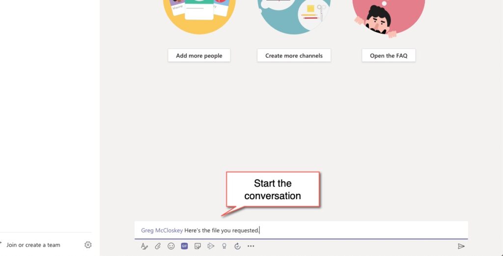 Image showing a new conversation starting